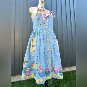 Vintage Daisy Kingdom Garden Bears Handmade Dress- sz XXs/XS